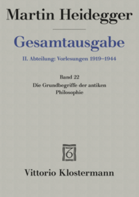 Die Grundbegriffe der antiken Philosophie (Sommersemester 1926)