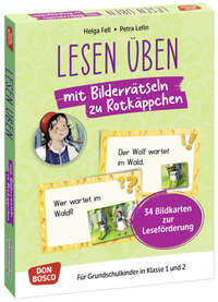 Lesen üben mit Bilderrätseln zu Rotkäppchen. 34 Bildkarten zur Leseförderung