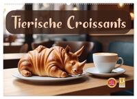 Tierische Croissants (Wandkalender 2026 DIN A2 quer), CALVENDO Monatskalender