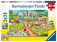 Children's puzzle 2x24 Teile - Ein Tag im Zoo