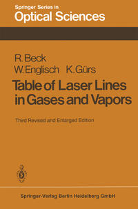 Table of Laser Lines in Gases and Vapors