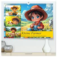 Kleine Farmer. Niedliche Jungs mit ihren tierischen Freunden (hochwertiger Premium Wandkalender 2025 DIN A2 quer), Kunstdruck in Hochglanz