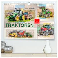 Traktoren - mein Kalender (hochwertiger Premium Wandkalender 2025 DIN A2 quer), Kunstdruck in Hochglanz