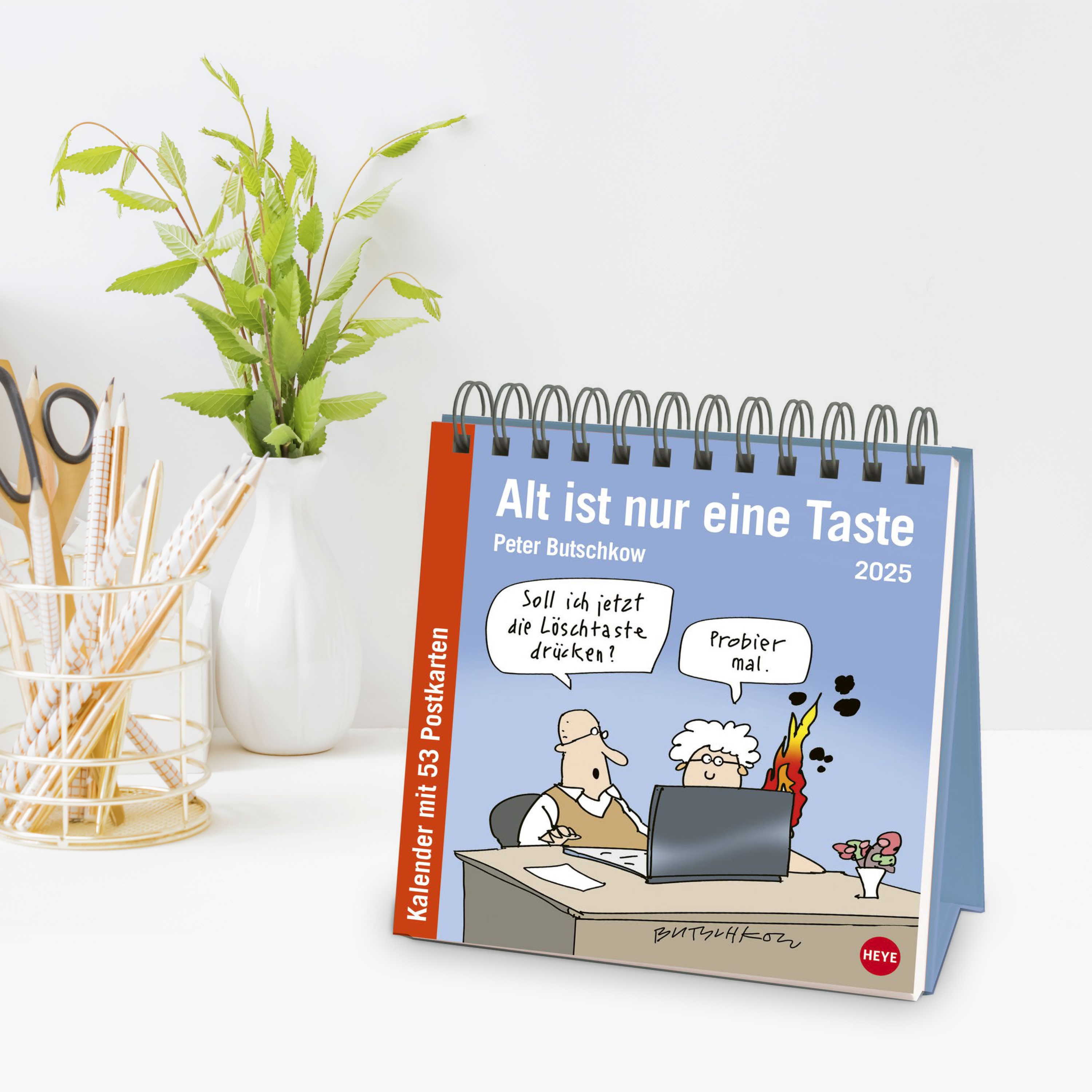 Peter Butschkow: Alt ist nur eine Taste Premium-Postkartenkalender 2025