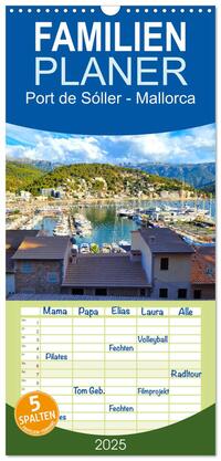 Familienplaner 2025 - Port de Sóller - Mallorca mit 5 Spalten (Wandkalender, 21 x 45 cm) CALVENDO