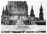 Dresden Faszination Schwarz Weiss (Wandkalender 2025 DIN A2 quer), CALVENDO Monatskalender