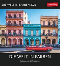 Die Welt in Farben Postkartenkalender 2026 - Kalender mit 53 Postkarten