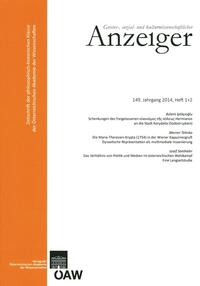 Geistes-, sozial-und kulturwissenschaftlicher Anzeiger 149. Jahrgang, Heft 1+2 2014