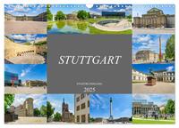 Stuttgart Stadtrundgang (Wandkalender 2025 DIN A3 quer), CALVENDO Monatskalender