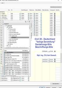 Cvil 3D Deutschland / Civil 3D-Deutschland, 2. Buch, "farbige Darstellung" (für Anwender), Darstellungs-Stile, Beschriftungs-Stile