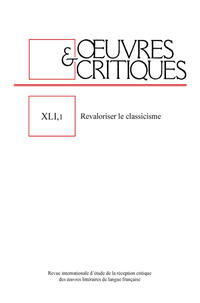 OEUVRES & CRITIQUES, XLI, 2 (2016)