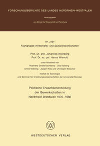 Politische Erwachsenenbildung der Gewerkschaften in Nordrhein-Westfalen 1976 – 1980