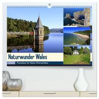 Naturwunder Wales (hochwertiger Premium Wandkalender 2025 DIN A2 quer), Kunstdruck in Hochglanz