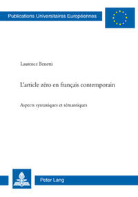 L’article zéro en français contemporain