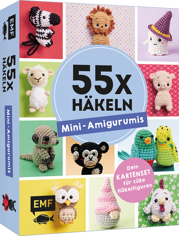 55 x häkeln – Mini-Amigurumis: Dein Kartenset von Wellensittich bis Wichtel