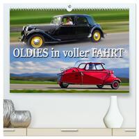 OLDIES in voller FAHRT (hochwertiger Premium Wandkalender 2025 DIN A2 quer), Kunstdruck in Hochglanz