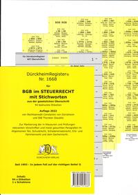 DürckheimRegister® BGB im Steuerrecht MIT STICHWORTEN