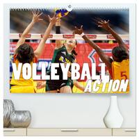 Volleyball Action (hochwertiger Premium Wandkalender 2025 DIN A2 quer), Kunstdruck in Hochglanz