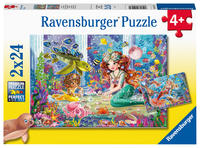 Children's puzzle 2x24 Teile - Zauberhafte Meerjungfrauen