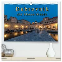 Dubrovnik zur blauen Stunde (hochwertiger Premium Wandkalender 2025 DIN A2 quer), Kunstdruck in Hochglanz