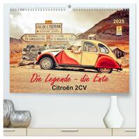 Die Legende - die Ente, Citroën 2CV (hochwertiger Premium Wandkalender 2025 DIN A2 quer), Kunstdruck in Hochglanz