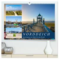 Norddeich Spaziergang vom Hafen bis zum Strand (hochwertiger Premium Wandkalender 2025 DIN A2 quer), Kunstdruck in Hochglanz