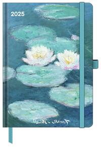 N NEUMANNVERLAGE - Claude Monet 2025 ArtDiary, 16x22cm, Taschenkalender mit Banderole und Lesebändchen, Tasche für Visitenkarte, Jahres- und Monatsübersicht und internationales Kalendarium