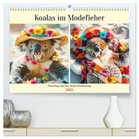 Koalas im Modefieber. Flauschig und Chic beim Fotoshooting (hochwertiger Premium Wandkalender 2025 DIN A2 quer), Kunstdruck in Hochglanz