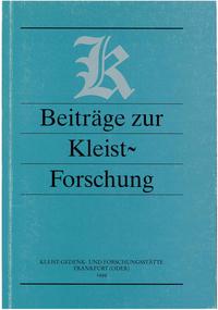 Beiträge zur Kleist-Forschung 1999