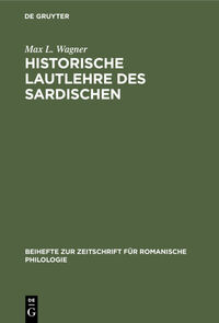 Historische Lautlehre des Sardischen