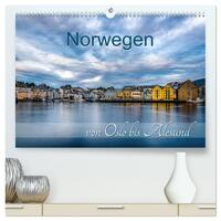 Norwegen von Oslo bis Ålesund (hochwertiger Premium Wandkalender 2025 DIN A2 quer), Kunstdruck in Hochglanz