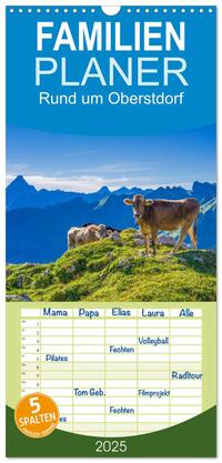 Familienplaner 2025 - Rund um Oberstdorf mit 5 Spalten (Wandkalender, 21 x 45 cm) CALVENDO