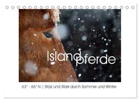 Islandpferde - Stolz und Stark durch Sommer und Winter (Tischkalender 2025 DIN A5 quer), CALVENDO Monatskalender