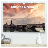 Elbufer Dresden 2025 (hochwertiger Premium Wandkalender 2025 DIN A2 quer), Kunstdruck in Hochglanz