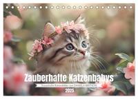 Zauberhafte Katzenbabys (Tischkalender 2025 DIN A5 quer), CALVENDO Monatskalender