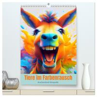 Tiere im Farbenrausch (hochwertiger Premium Wandkalender 2025 DIN A2 hoch), Kunstdruck in Hochglanz