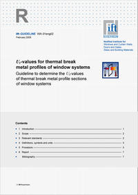 ift-Guideline WA-01engl/2 - Uf-values for thermal break metal profiles of window systems