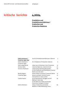 Kritische Berichte : Zeitschrift für Kunst- und Kulturwissenschaften / Jahrgang 52, Heft 4.2024