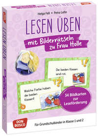 Lesen üben mit Bilderrätseln zu Frau Holle. 34 Bildkarten zur Leseförderung