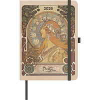 Alfons Mucha 2026 - Buchkalender - Taschenkalender - Kunstkalender - 16x22