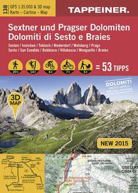 3D-Wanderkarte Sextner und Pragser Dolomiten