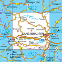 L4532 Sangerhausen Topographische Karte 1:50000