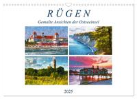 Rügen - Gemalte Ansichten der Ostseeinsel (Wandkalender 2025 DIN A3 quer), CALVENDO Monatskalender