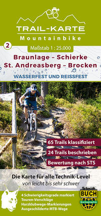 MTB Trail-Karte Harz: Braunlage – Schierke – St. Andreasberg – Brocken