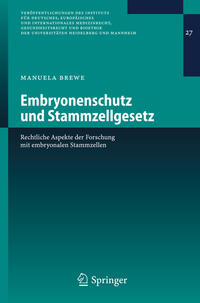 Vorderes Coverbild (hohe Qualität) Embryonenschutz und Stammzellgesetz