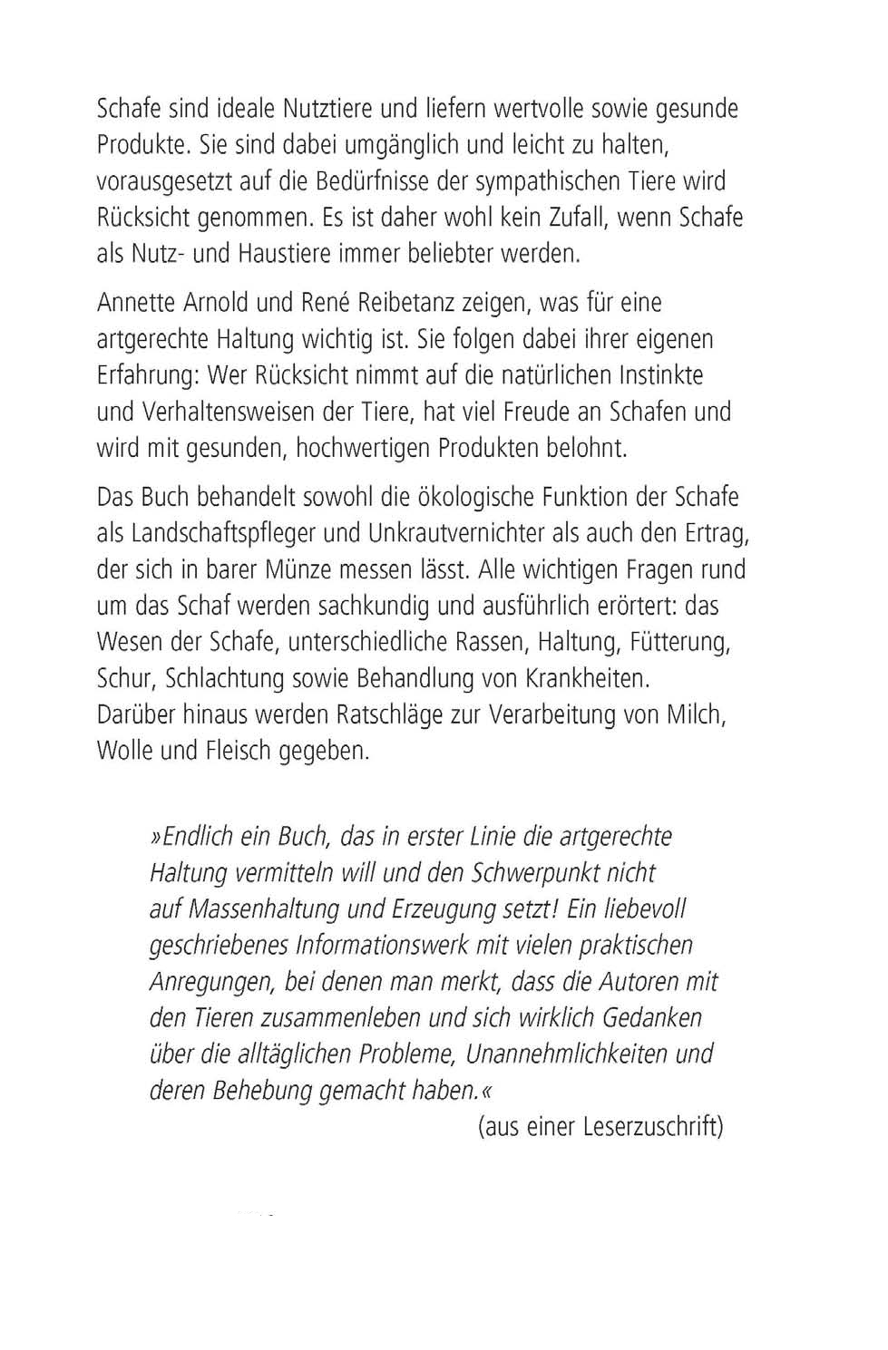 Rückseitencover Alles für das Schaf