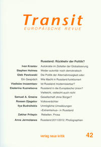 Vorderes Coverbild Transit 42. Europäische Revue