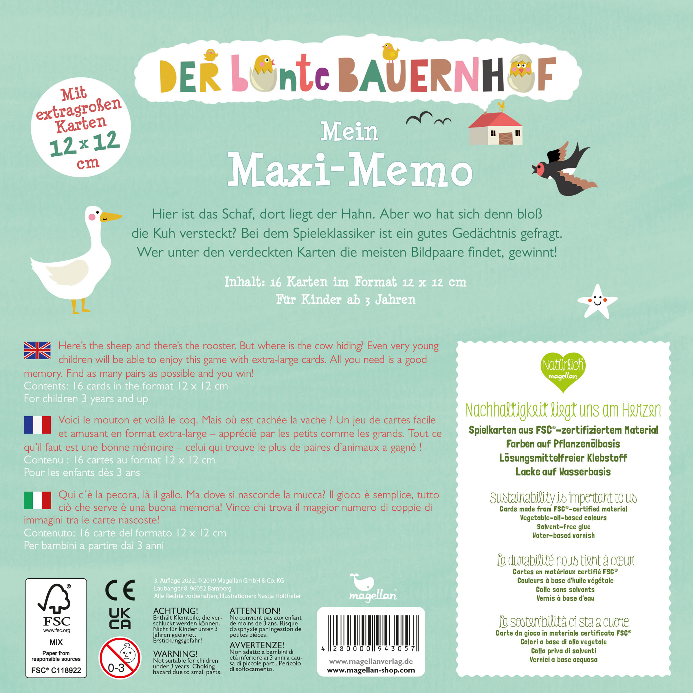 Rückseitencover Der bunte Bauernhof - Mein Maxi-Memo