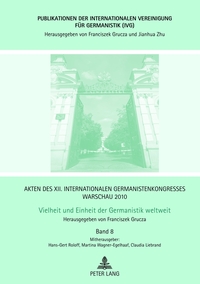Vorderes Coverbild Akten des XII. Internationalen Germanistenkongresses Warschau 2010- Vielheit und Einheit der Germanistik weltweit