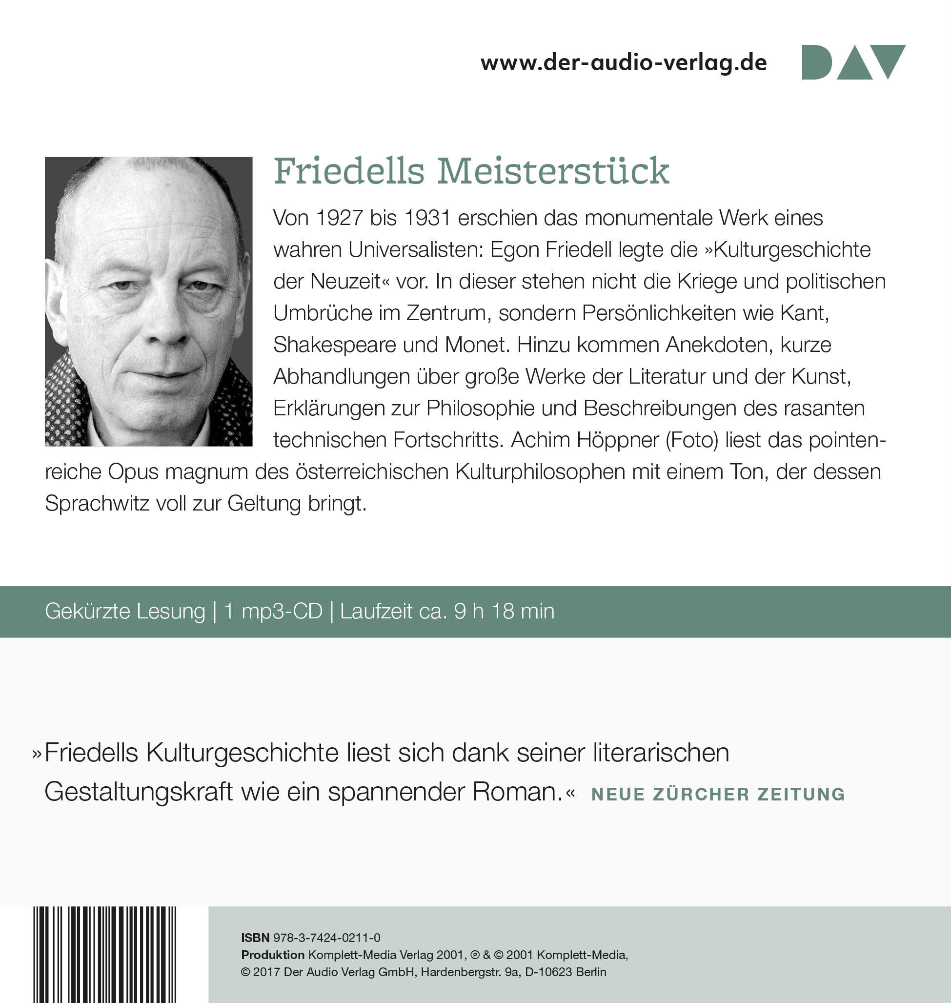 Rückseitencover Kulturgeschichte der Neuzeit
